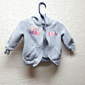 9 month long sleeve jacket with hood.